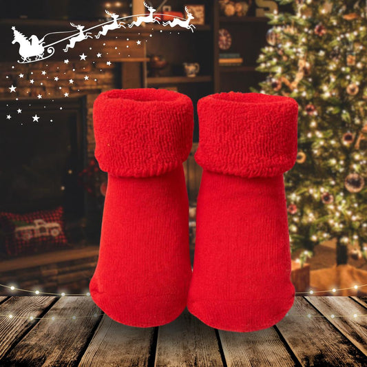 CALDECHICCHE CHRISTMAS EDITION - Red non-slip socks in warm cotton